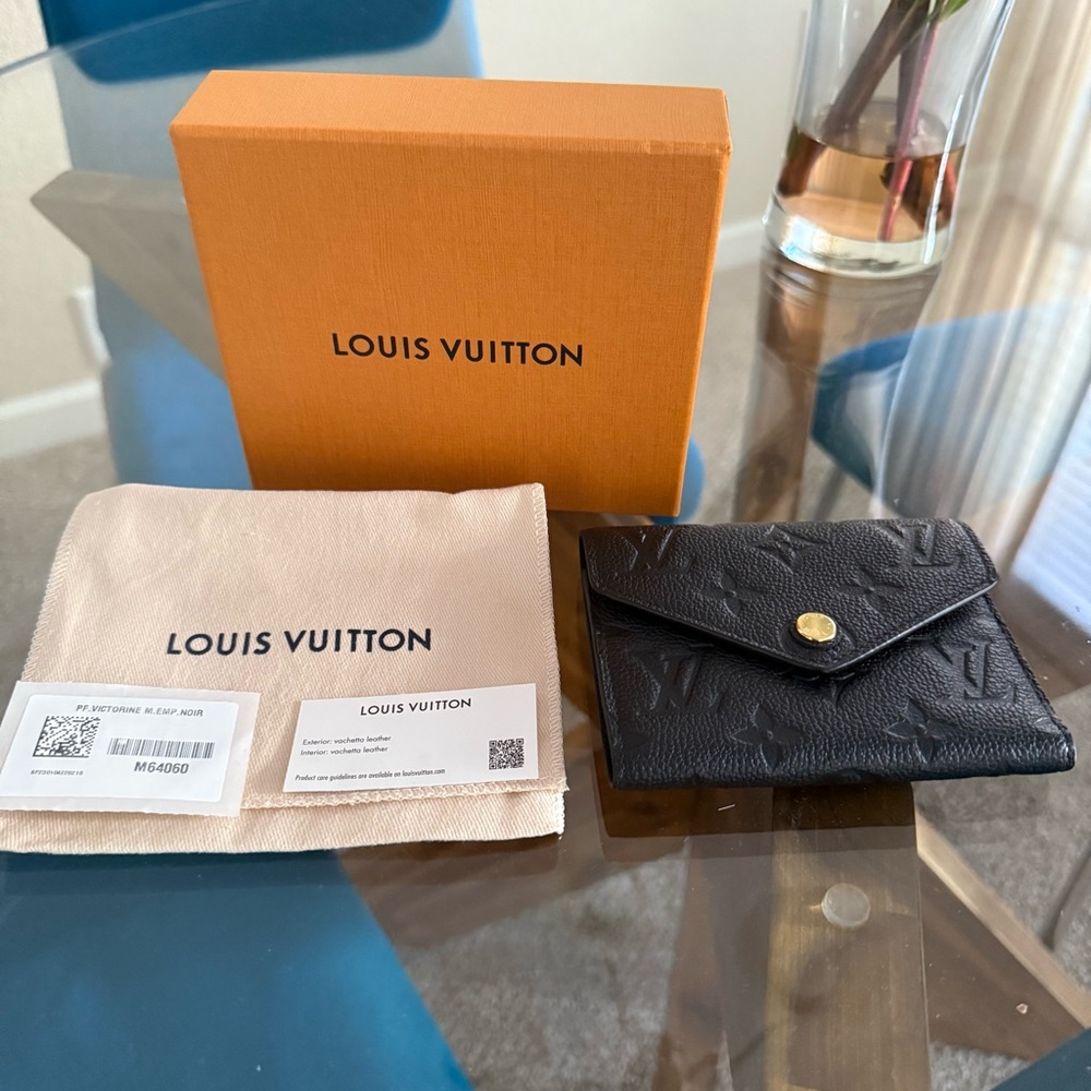 Louis Vuitton Black Wallet with Textured Leather